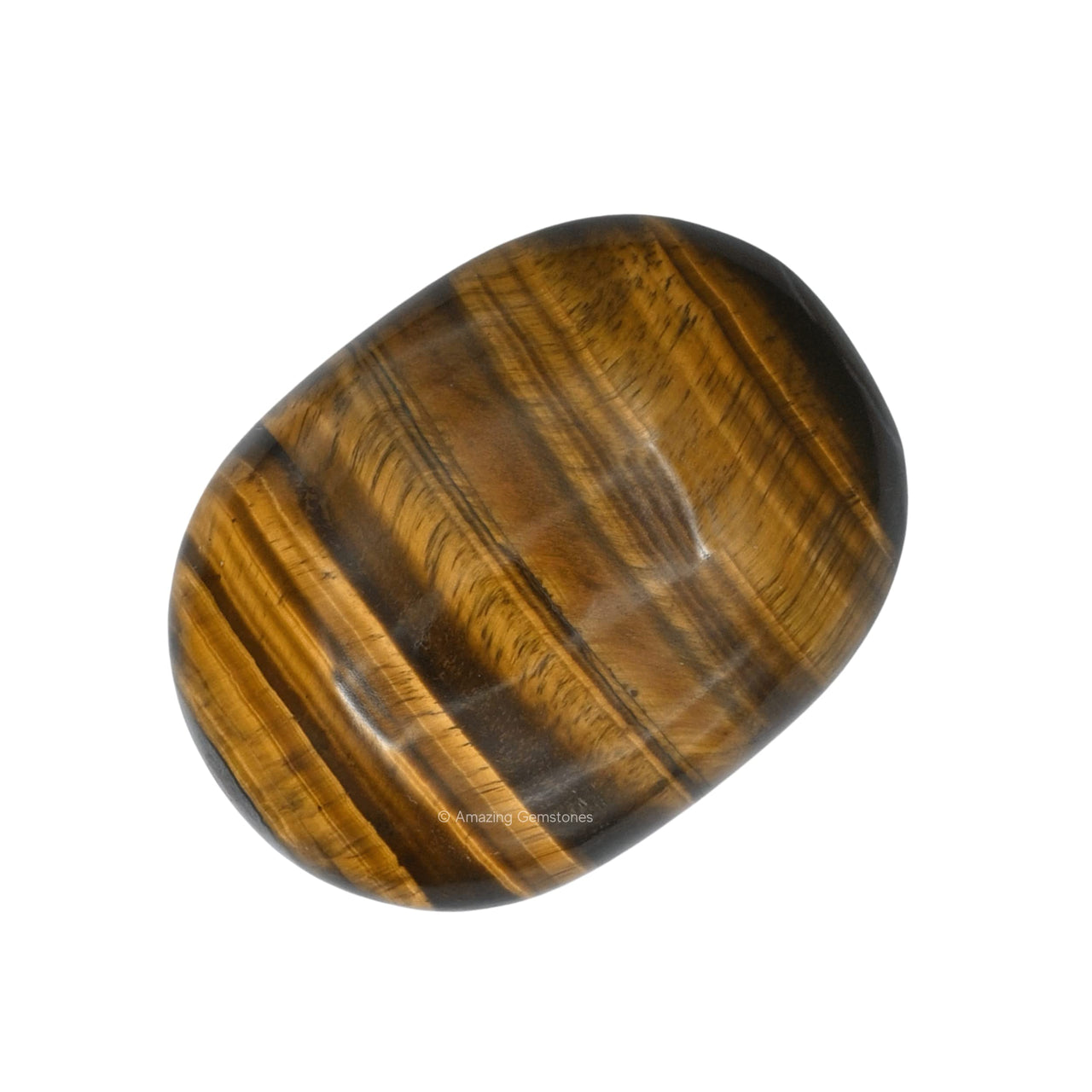 Tiger Eye Palm Stone - Hot Massage Worry Stone for Natural Body Chakra Balancing, Reiki Healing and Crystal Grid Tiger Eye