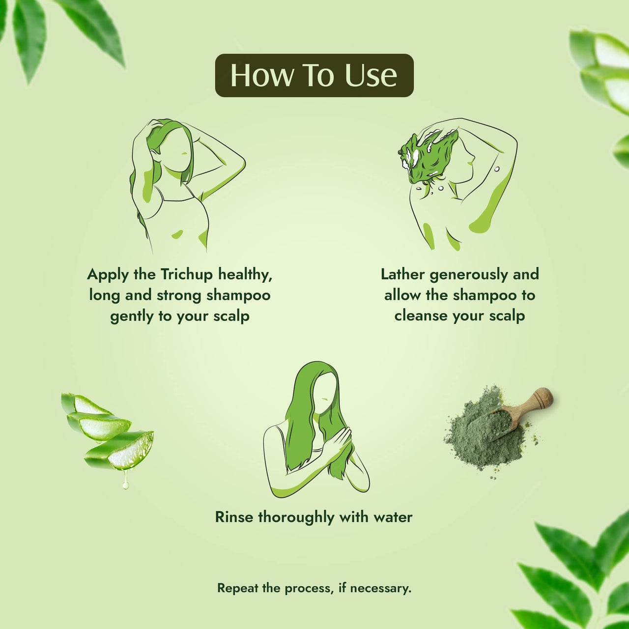 Trichup Healthy, Long & Strong Hair Shampoo - with The Natural Goodness of Aloe Vera, Neem & Henna (200ml)