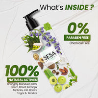 Sesa Ayurvedic Medicinal Shampoo Hairfall Control Anti Dandruff Shampoo Infused with 15 Ayurvedic Herbs Smooth & Shiny Hair For Men & Women (500 ml)