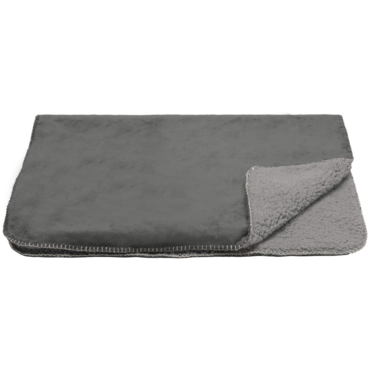Furhaven Waterproof & Self-Warming Throw Blanket for Dogs & Indoor Cats, Washable & Reflects Body Heat - Terry & Sherpa Dog Blanket - Silver Gray, Large Blanket - Terry & Sherpa (Silver Gray) Self-Warming & Waterproof