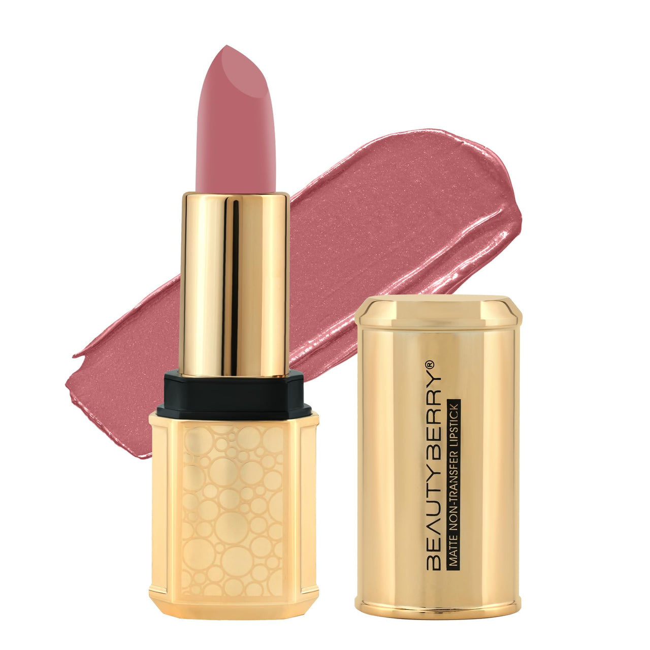 Beauty Berry Bold Babe Non-Transfer Matte Lipstick | Highly Pigmented, Lightweight, Smudge Proof & Waterproof Lipstick | Single Swipe Application, Long Lasting Lipstick for Women (Nude Toast)