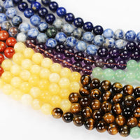 8mm Chakra Beads for Jewelry Making Energy Healing Crystals Jewelry Crystal Jewerly Beading Supplies 8mm 15.5inch About 46-48 Beads Chakra Beads/ Amethyst,Lapis Lazuli, Aventurine, Red Jasper, Blue Spot Jasper,Yellow Jade,Tiger eye