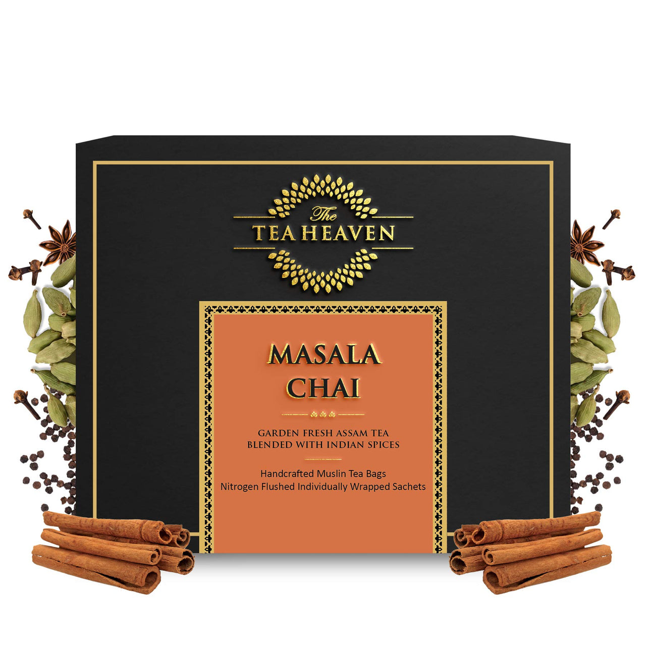 The Tea Heaven | Tea Gift - Masala Chai-Treats Cold and Cough- 100% Natural Ingredients- 17 Tea Bags (16+1 Free Sample)
