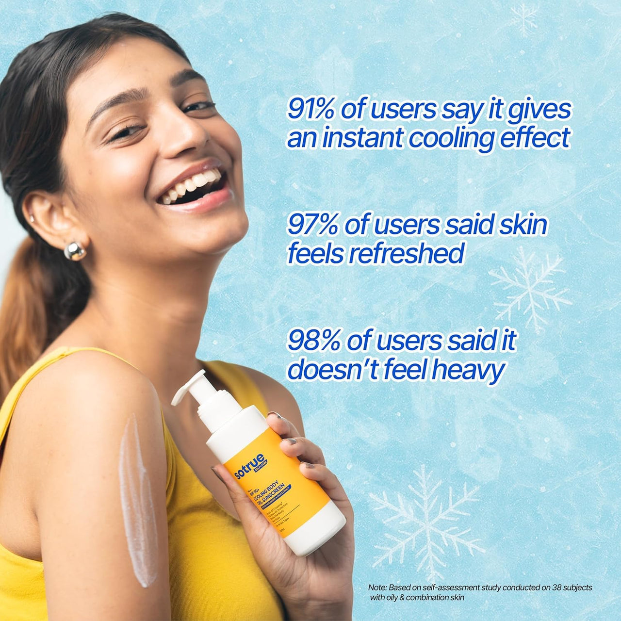Sotrue Cooling Body Gel Sunscreen with 2% MGA, 100ml | Instant -5°C Cooling with SPF 50+ PA+++ | 2% Niacinamide & Cica | No White Cast | Lightweight & Hydrating | For All Skin Types