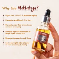 Nat Habit Patchouli Manjistha Mukhalaya, Face Oil For Aging & Wrinkle Protection with Blend of 14 Cold Pressed Oils, No Mineral Oil or Chemicals (30ml)