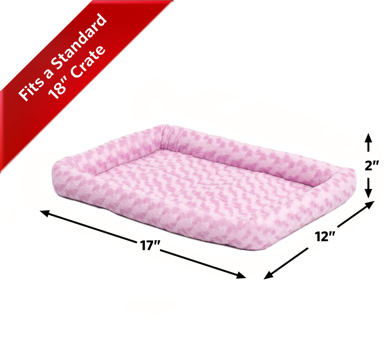 MidWest Homes for Pets Bolster Dog Bed 18L-Inch Pink Dog Bed or Cat Bed w/ Comfortable Bolster | Ideal for "Toy" Dog Breeds & Fits an 18-Inch Dog Crate | Easy Maintenance Machine Wash & Dry