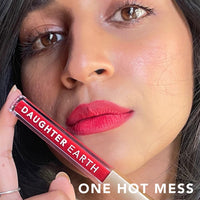 DAUGHTER EARTH Liquid Lipstick With Vitamin E & Hyaluronic Acid | Vegan Highly Pigmented Lip Color | Long Lasting Matte Smudge Proof Lip Stick For Moisturised Hydrating Lips - One Hot Mess | 5ml