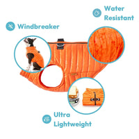 Gooby Puffer Vest Dog Jacket - Turquoise, Large - Ultra Thin Zip Up Wind Breaker with Dual D Ring Leash - Water Resistant Small Dog Sweater Coat - Dog Clothes for Small Dogs Boy or Medium Dogs Large chest (20.75