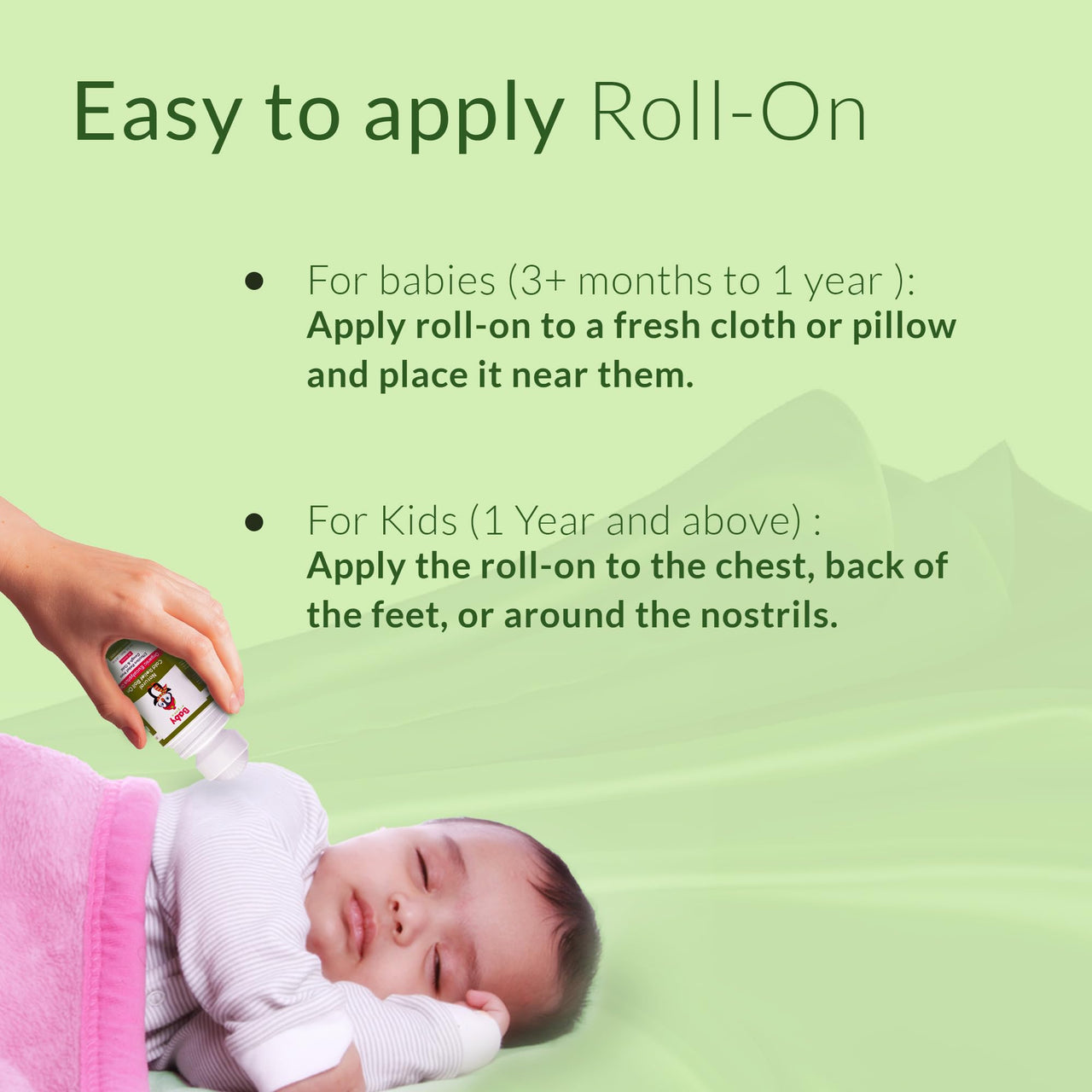 BabyOrgano® Natural Cold Relief Roll On with Organic Eucalyptus Oil for Cold and Cough | Nose Block | Chest Congestion 40ml