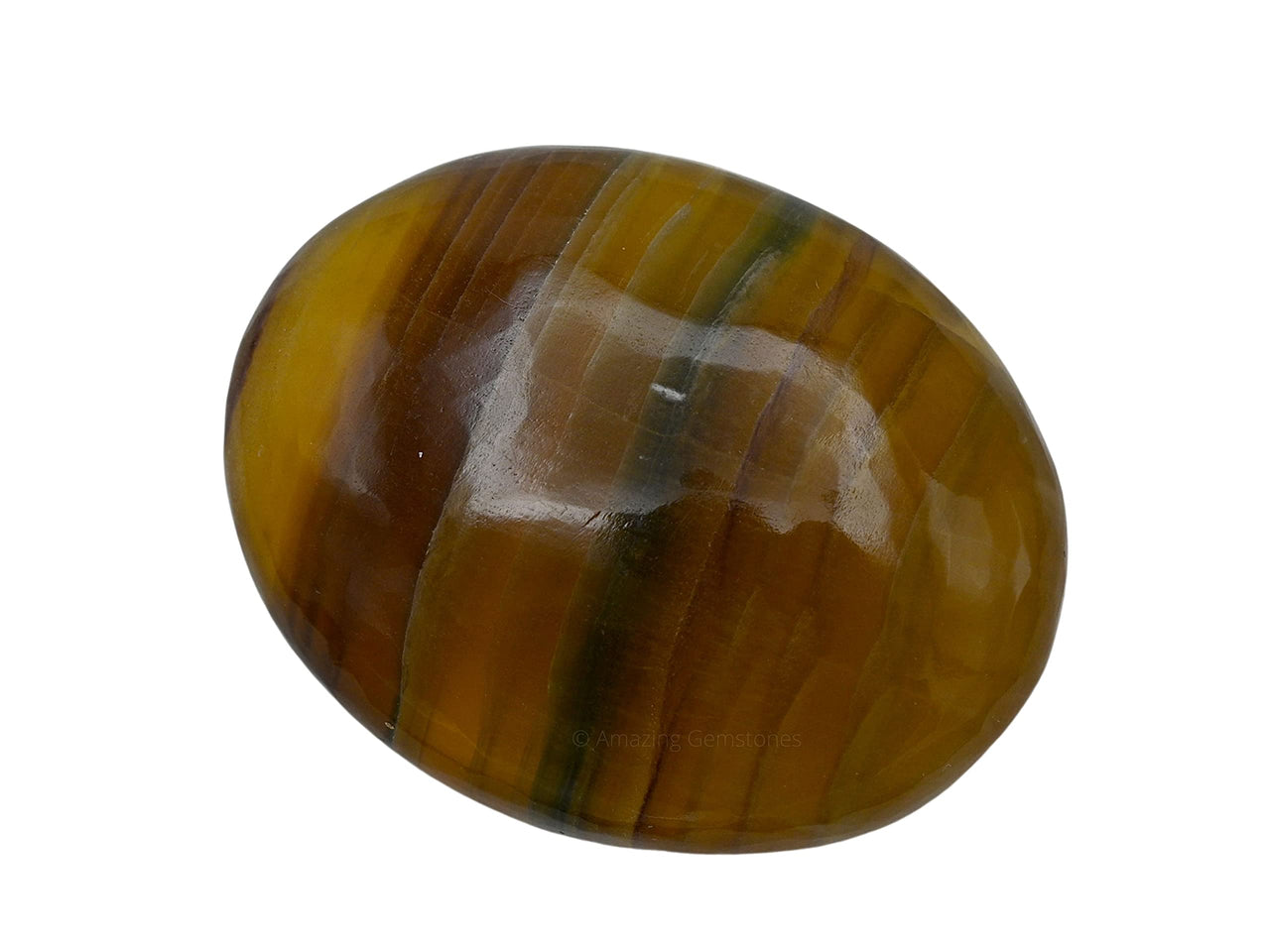 Amazing Gemstone Fluorite Palm Stone - Pocket Massage Worry Stone for Natural Body Chakra Balancing, Reiki Healing and Crystal Grid (Fluorite)