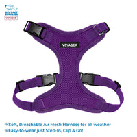 Voyager Step-in Lock Dog Harness w Reflective Dog Leash Combo Set with Neoprene Handle 5ft - Supports Small, Medium and Large Breed Puppies/Cats by Best Pet Supplies - Purple, XS Harness Leash Set (Purple) XS (Chest: 13 - 16