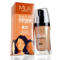 Mila Beauté Built to Cover Liquid Foundation I Medium to Buildable Coverage I Matte Finish I Lightweight I SPF 20 I Super Hydrating with Hyaluronic Acid (D-1-Caramel, 30ml)