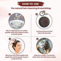 INDUS VALLEY 100% Organic Reetha Powder | Sapindus mukorossi For Hair & Scalp Treatment - (100g)