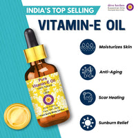 Deve Herbes Vitamin E Oil for Healthy Skin, Hair & Nails | Pure | Non-Sticky | Non-greasy | Lightweight | All Skin Types | Men and Women 100mlx2