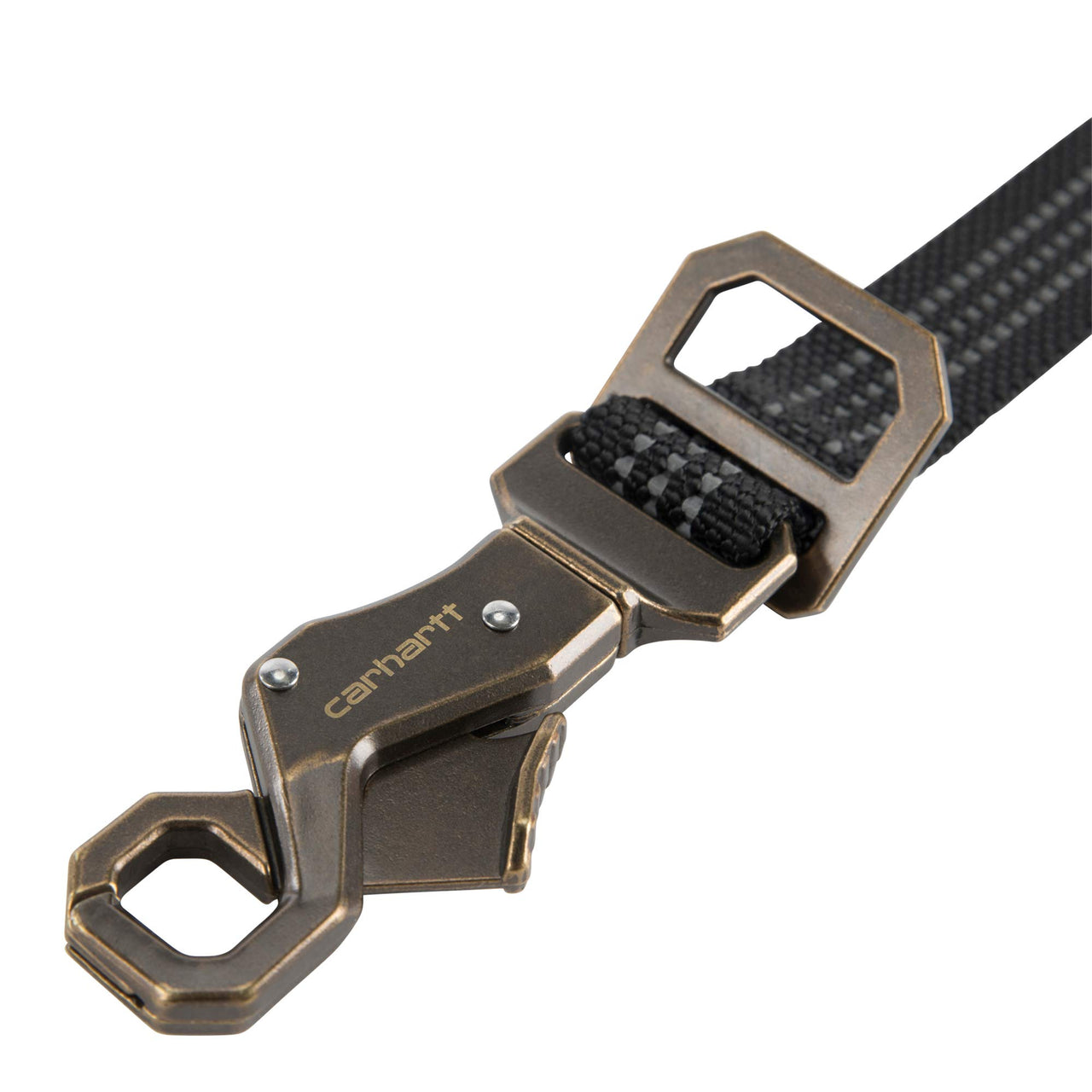 Carhartt Dog Leash Black/Brushed Brass, Large Black (Nylon Webbing)