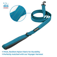 Voyager Reflective Dog Leash Collar Set with Neoprene Handle Supports Small, Medium, and Large Breed Puppies, Cute and Heavy Duty for Walking, Running, and Training - Turquoise, S Leash Collar Set (Turquoise) Leash Collar Set (5/8