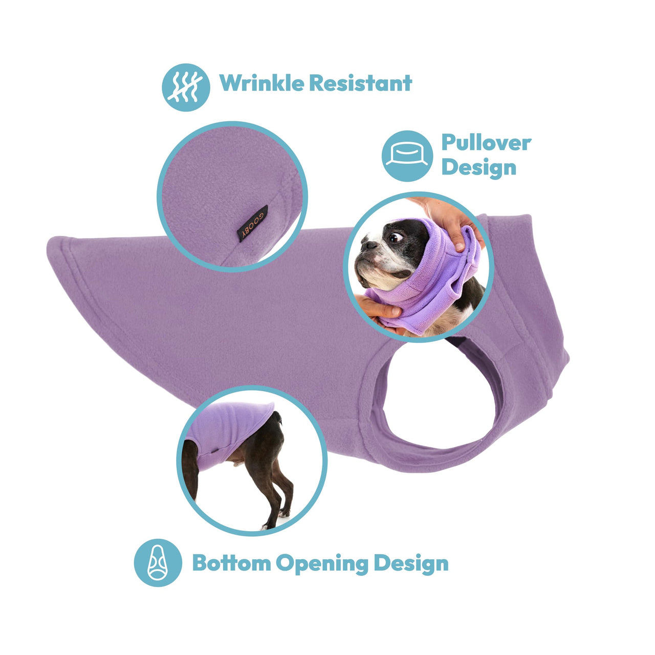 Gooby Stretch Fleece Vest Dog Sweater - Indigo Blue, X-Large - Warm Pullover Fleece Dog Jacket - Winter Dog Clothes for Small Dogs Boy - Dog Sweaters for Small Dogs to Dog Sweaters for Large Dogs X-Large Length (16.5")