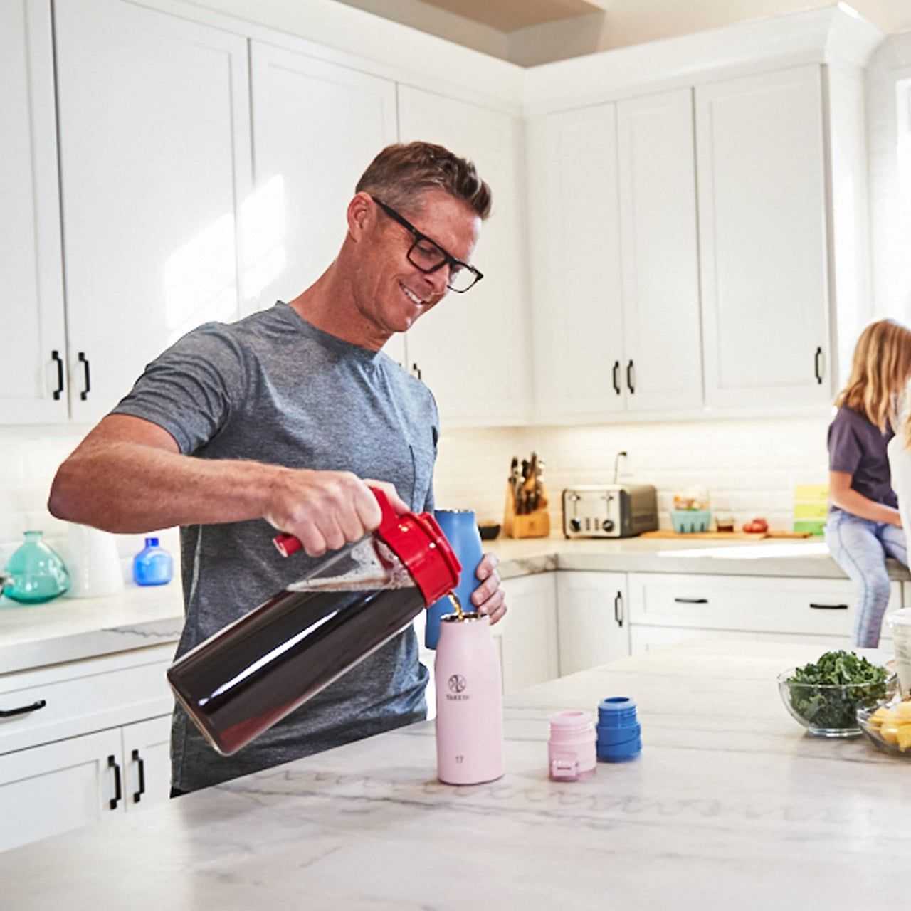 Takeya Patented and Airtight Pitcher Made in the USA, BPA Free Food Grade Tritan Plastic, 2 qt, Raspberry 2 Quart Bottle