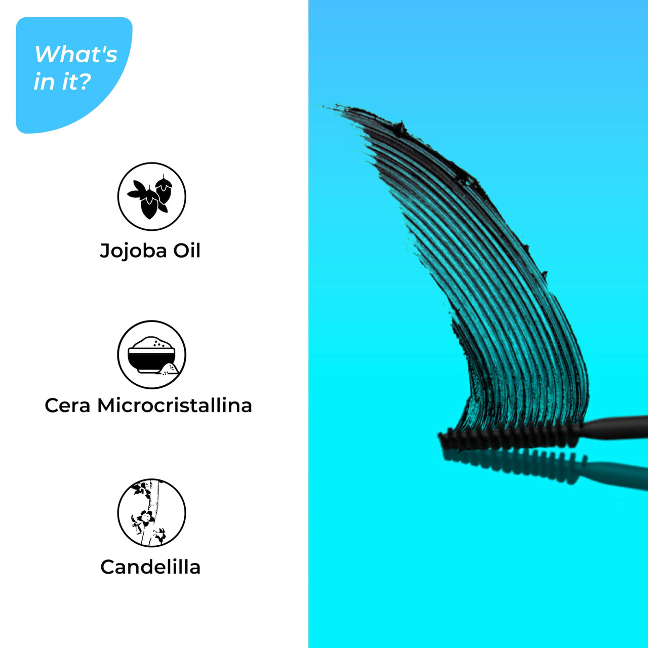 SOKU Lush Laminate Volume Intense Jet Black Mascara Volumizing | Waterproof Smudge Proof | Long Lasting Up to 18 Hours | Infused with Jojoba Oil & Almond Oil for 2X Instant Volume - 8 ml