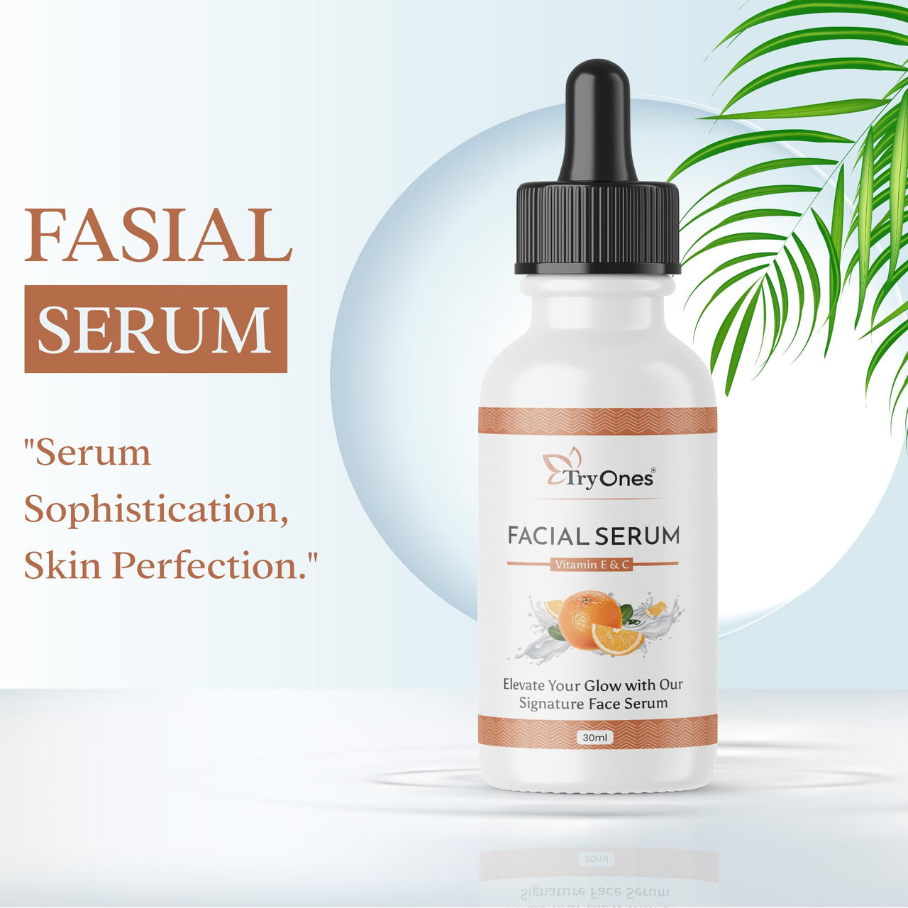 TryOnes Skin Naturals, Bright Complete 30X Vitamin C Booster Face Serum, Increases Skin's Glow Instantly and Reduces Spots Overtime for Men & Women_Vitamin E & C Face Serum_30ml