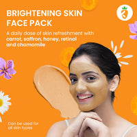 Karrot Natural Skincare Carrot Face Pack for Brightening Skin, Carrot Nourishing Facial Pack, Enhances Complexion and Evens Tone, Contains Retinol, Squalane, Honey and Shea Butter, For Women and Men, All Skin Types, 100 gms
