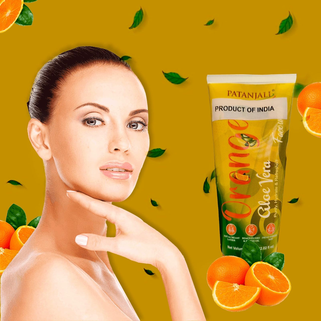 Patanjali Face Wash - Orange And Aloevera (60g) (Pack of 3)