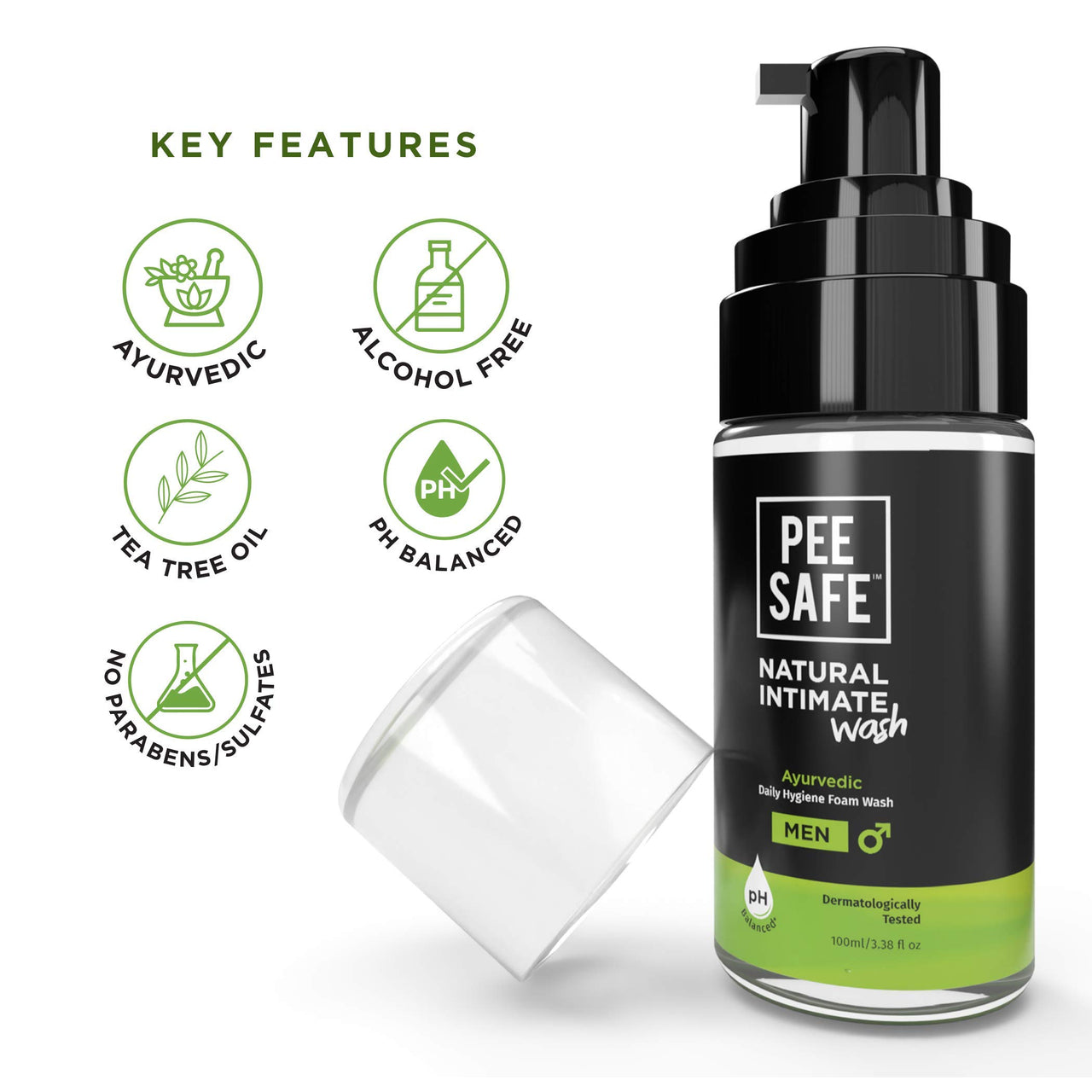 Pee Safe Intimate Wash (100ml) & Intimate Wipes (Pack of 10) | pH Balanced Pack For Ever Lasting Freshness | 100% Paraben And Sulfate Free