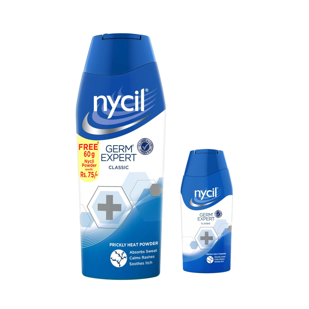 Nycil Classic Prickly Heat Talcum Powder, 150g (Cool Herbal 60g Free)