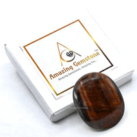 Red Tiger Eye Palm Stone - Pocket Massage Worry Stone for Natural Body Chakra Balancing, Reiki Healing and Crystal Grid… Red Tiger Eye