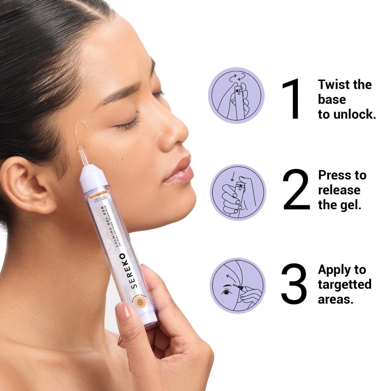 SEREKO Calming Under Eye Gel Pen for Dark Circles, Puffiness & Stress Reduction | With Niacinamide & Cica | Brightens Tired Eyes | Suitable for Men & Women | 10ml