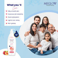 Meglow Combo of Aloe Vera Moisturizing Cold Cream Moisturizer Cream with SPF 15 Protection & Peach - Body Lotion Best Moisturizer for dry skin