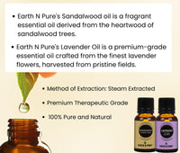 Earth N Pure Sandalwood Essential Oil and Lavender Essential Oil Pack of 2-15 ml