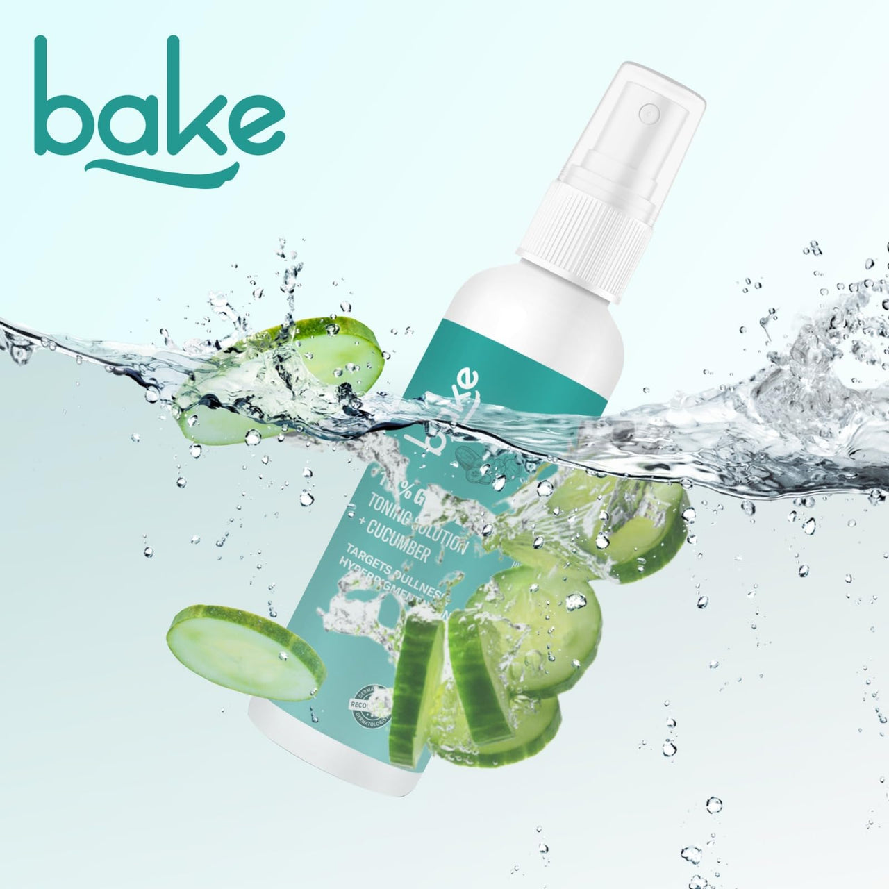 BAKE 10% Glycolic Acid Toner with Hyaluronic Acid | Targets Hyperpigmentation | Pore Tightening Toner for Face & Underarms | For Combination skin, Oily, Acne Prone skin | Alcohol Free Toner | 100ml