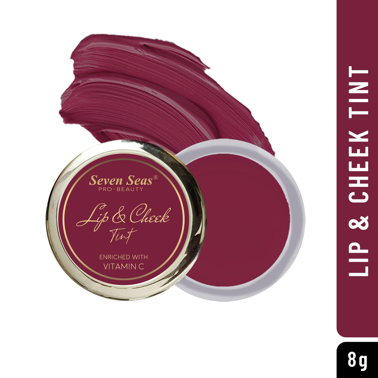 Seven Seas Lip & Cheek Tint Richness Of Essential Oils And Vitamin C For Lips, Eyelids & Cheeks, Matte Finish Give You a Soft Natural Glow (Calypso Pink)