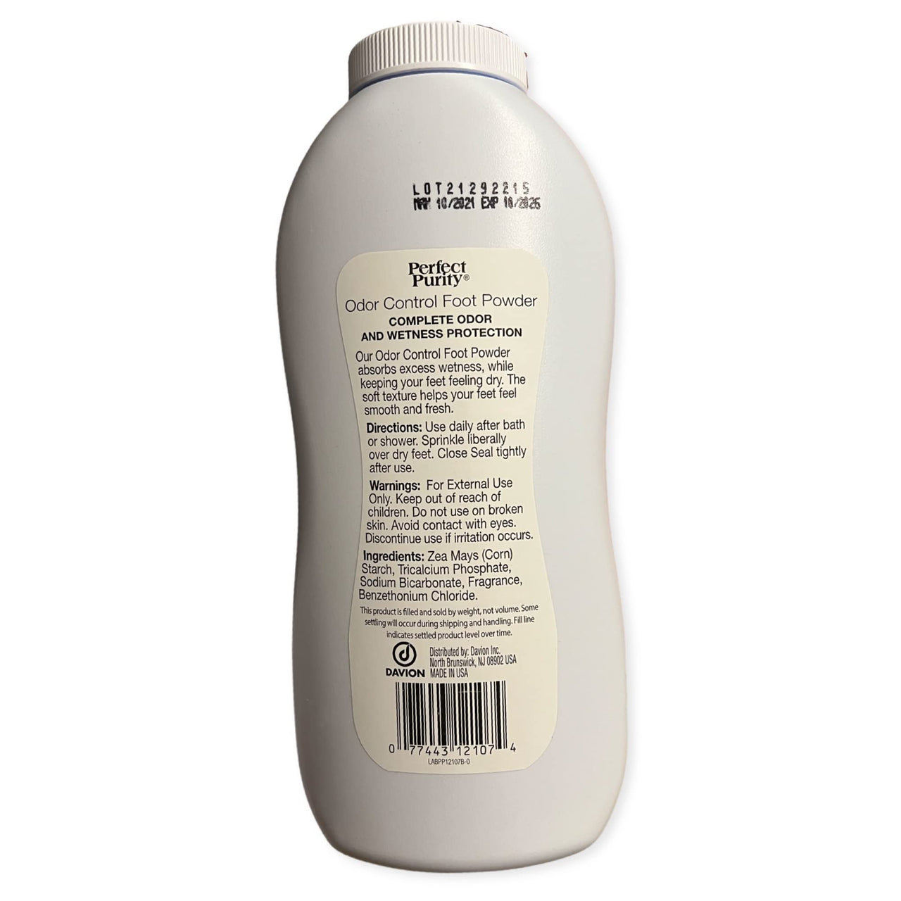 Perfect Purity Talc-Free Foot Powder that controls odor and absorb wetness for 24hr freshness.