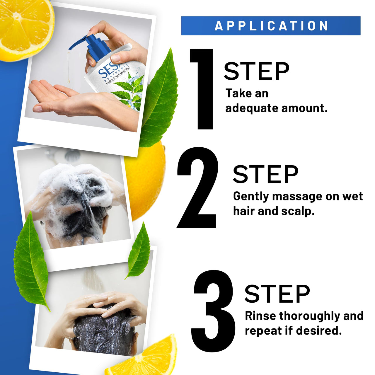 SESA Ayurvedic Anti Dandruff Shampoo With Neem, Lemon Helps Reduce Hairfall Controls Dandruff, 500Ml