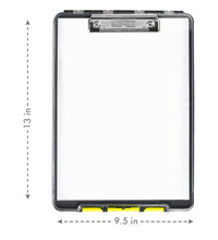 Dexas Clearview Clipcase Clipboard, 13.75 x 9.5 in, Gray/Yellow. See Papers Clearly Outdoors, Stay Organized and Dry. Ideal for Coaching, Teaching, homeschooling, Art, Trades, and Medical pros. Yellow