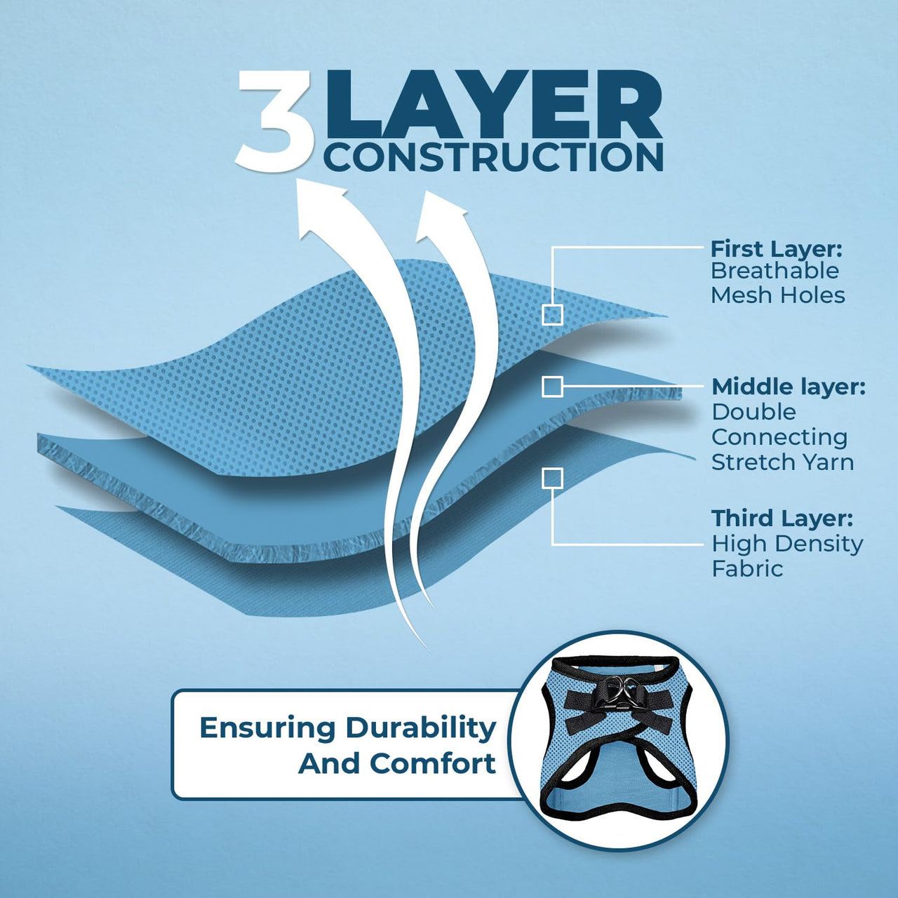 Voyager Step-in Air Dog Harness - All Weather Mesh Step in Vest Harness for Small and Medium Dogs and Cats by Best Pet Supplies - Harness (Baby Blue/Black Trim), XL (Chest: 20.5-23") Harness (Baby Blue/Black Trim) XL (Chest: 20.5 - 23")