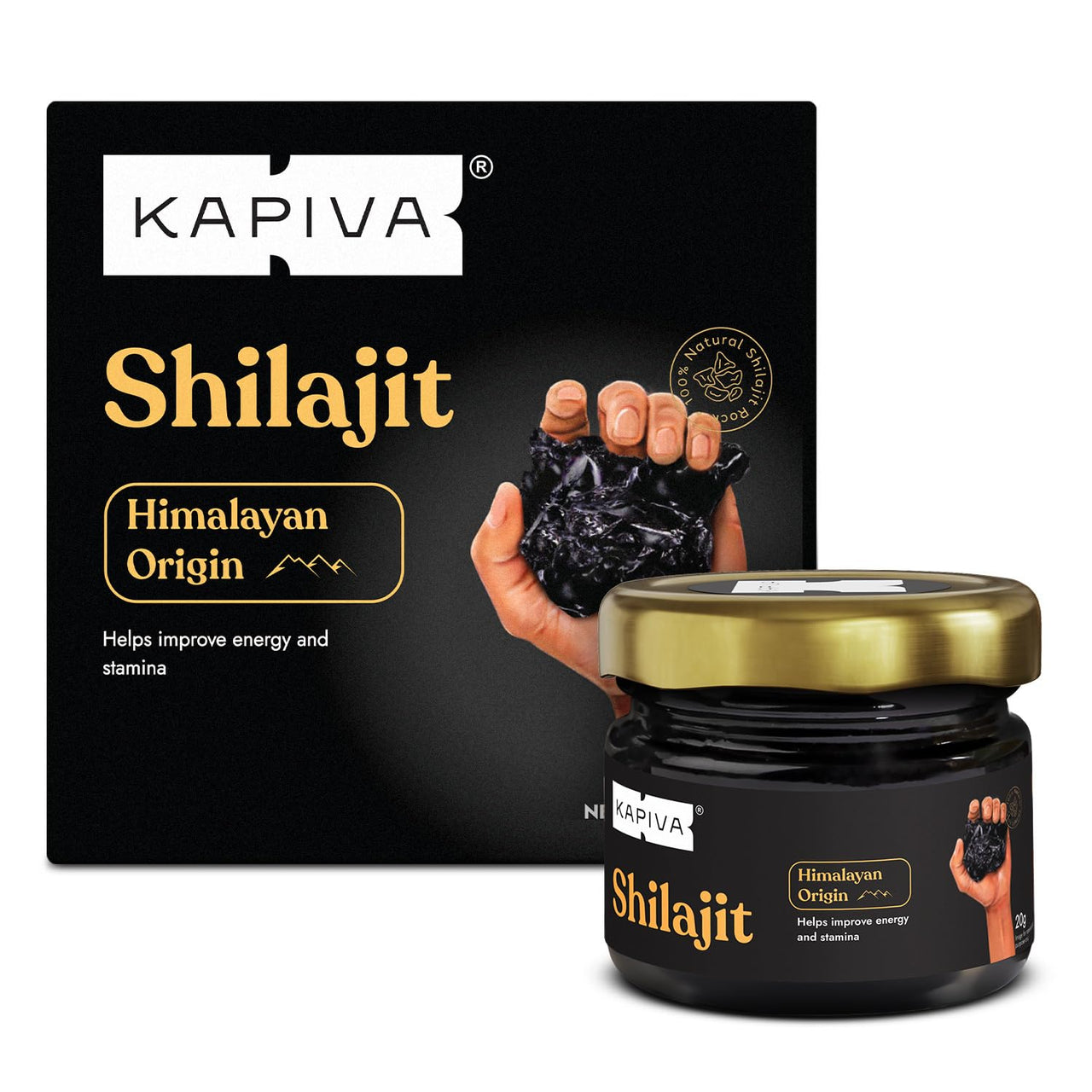 Kapiva Himalayan Shilajit + Ashwagandha Gold|Boost Stamina&De-Stress|Natural&Ayurvedic,Tablet