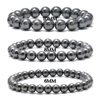 200PCS 8mm Black Hematite Gemstone Loose Beads Well Polished Round Crystal Energy Stone Healing Power for Jewelry Making (Black Hematite, 8mm 200Beads)