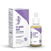 BAKE 2% Kojic Acid Face Serum with 5% Niacinamide & 2% Glycolic Acid for Pigmentation & Dark Spots | For Dark Circles, Tan Removal & Sun Damaged Skin | Skin Brightening & Glowing | 30ml
