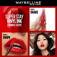 Maybelline New York SuperStay Vinyl Ink Liquid Lipstick - Saucy, Instant Shine & Transfer Proof. SuperStay Vinyl Ink Liquid Lipstick Last Up To 16 Hours, Enriched With Vitamin E & Aloe | 4.2ml
