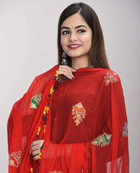 DIAMO Women's  Phulkari Chiffon Dupatta