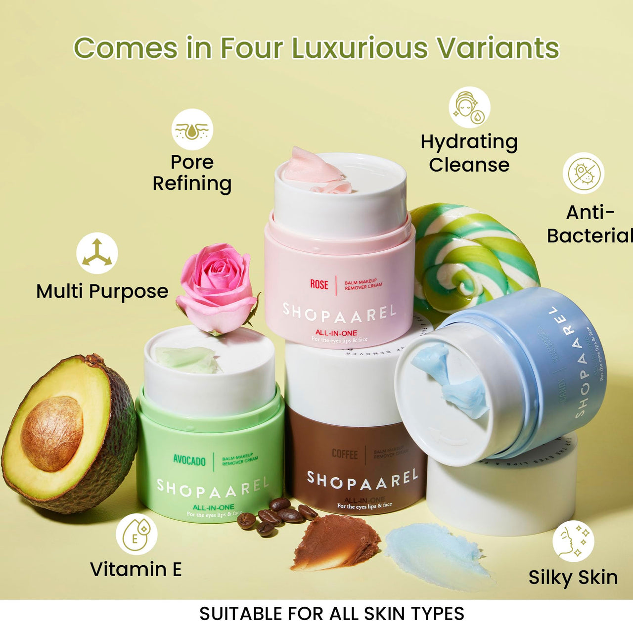 Shopaarel ALL-IN-ONE Balm Make Up Remover Cream, Cleansing Balm & Oil, Removes Excess Oil & Dirt, Remove Waterproof Makeup In One Wash, Deep Pore Cleansing, Face Makeup Remover-50 ML,Coffee