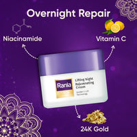 Rania CC Cream SPF50PA++IR with Vitamin C,24K Gold & Rania Night Cream with Vitamin C, 24K Gold, Niacinamide