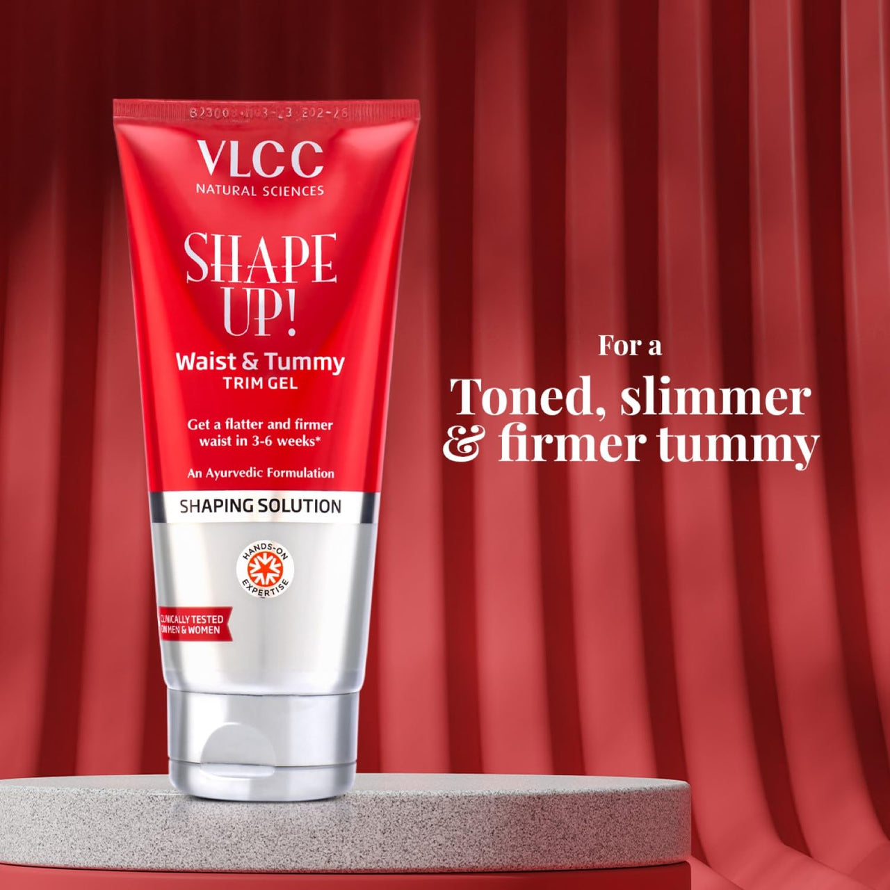 VLCC Shape Up Waist & Tummy Trim Gel - 200g | For a Flatter and Firmer Waist | Helps tone Muscles and Stubborn Fat | Helps break down Cellular Fat | Helps you get a Slimmer, Toned and Firmer Waist.