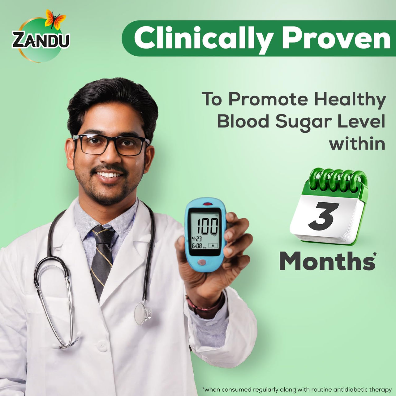 Zandu DiaBTS Tablets|Clinically Proven for results in 3 months| Safe, Natural & 100% Ayurvedic | Helps maintain Healthy Glucose Metabolism |Salacia for Healthy Sugar Management | 90 Tablets