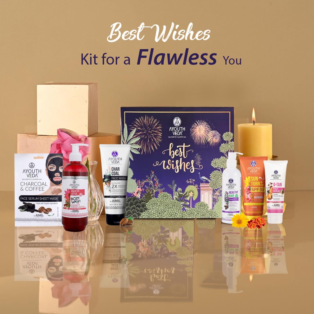 Ayouthveda Best Wishes Gift Hamper For Family & Friends | Luxury Combo Kit for All Occasions | Personal care Essential | Pack of 6 | New Year Special Gift