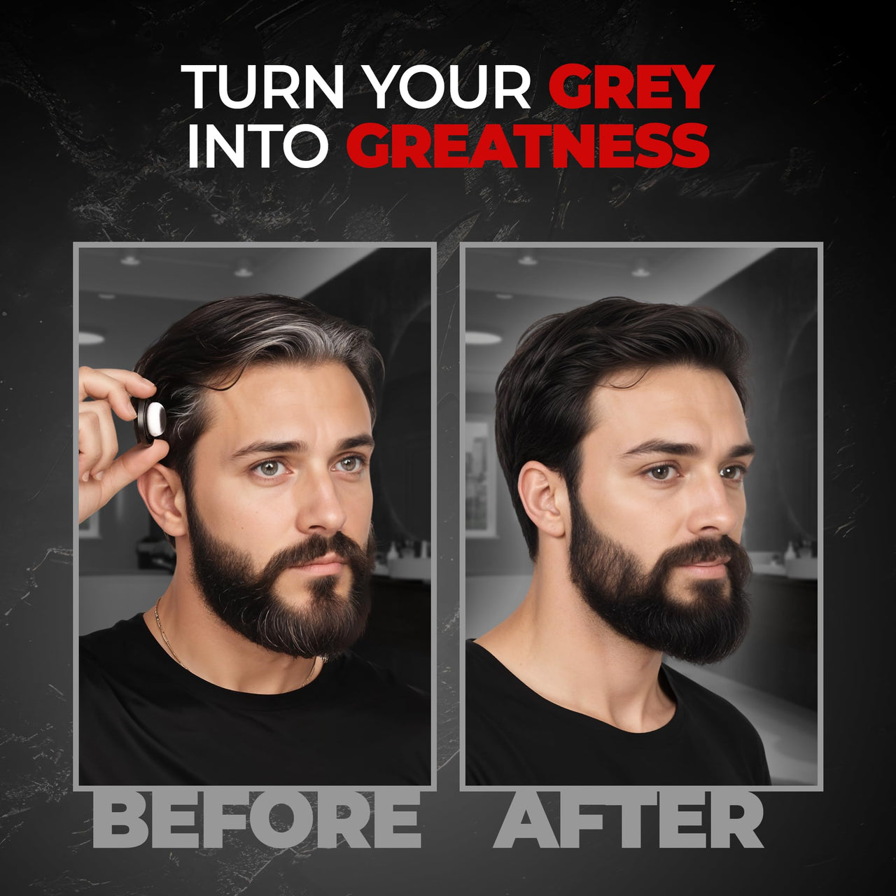 Beardo Blackout Hair Powder 4g - Black | Root Touch Up for Grey Hair | Instantly Covers Grey Roots, Beard Patches & Bald Spots | Thick Black Fiber Hairline Powder | Highly Pigmented, Long-Lasting & Matte Finish | Super-Fine Cover-up