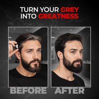 Beardo Blackout Hair Powder 4g - Black | Root Touch Up for Grey Hair | Instantly Covers Grey Roots, Beard Patches & Bald Spots | Thick Black Fiber Hairline Powder | Highly Pigmented, Long-Lasting & Matte Finish | Super-Fine Cover-up